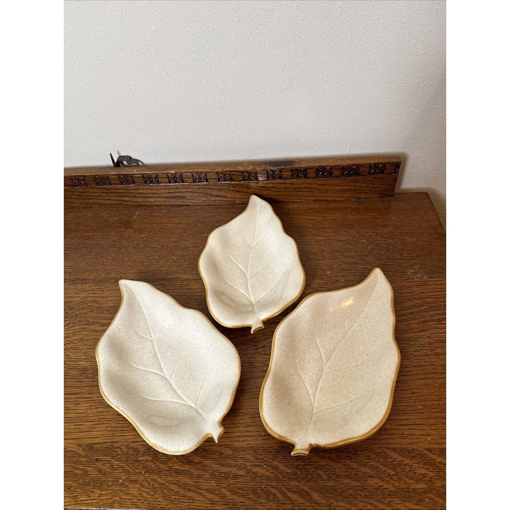 (3) Mikasa Garden Club Leaf Serving Tray Dishes Ex-100 Fall Autumn Thanksgiving